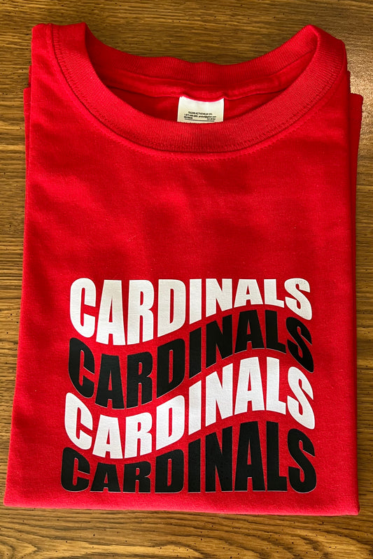 Adult "Wavy Cardinals Block" T-Shirt